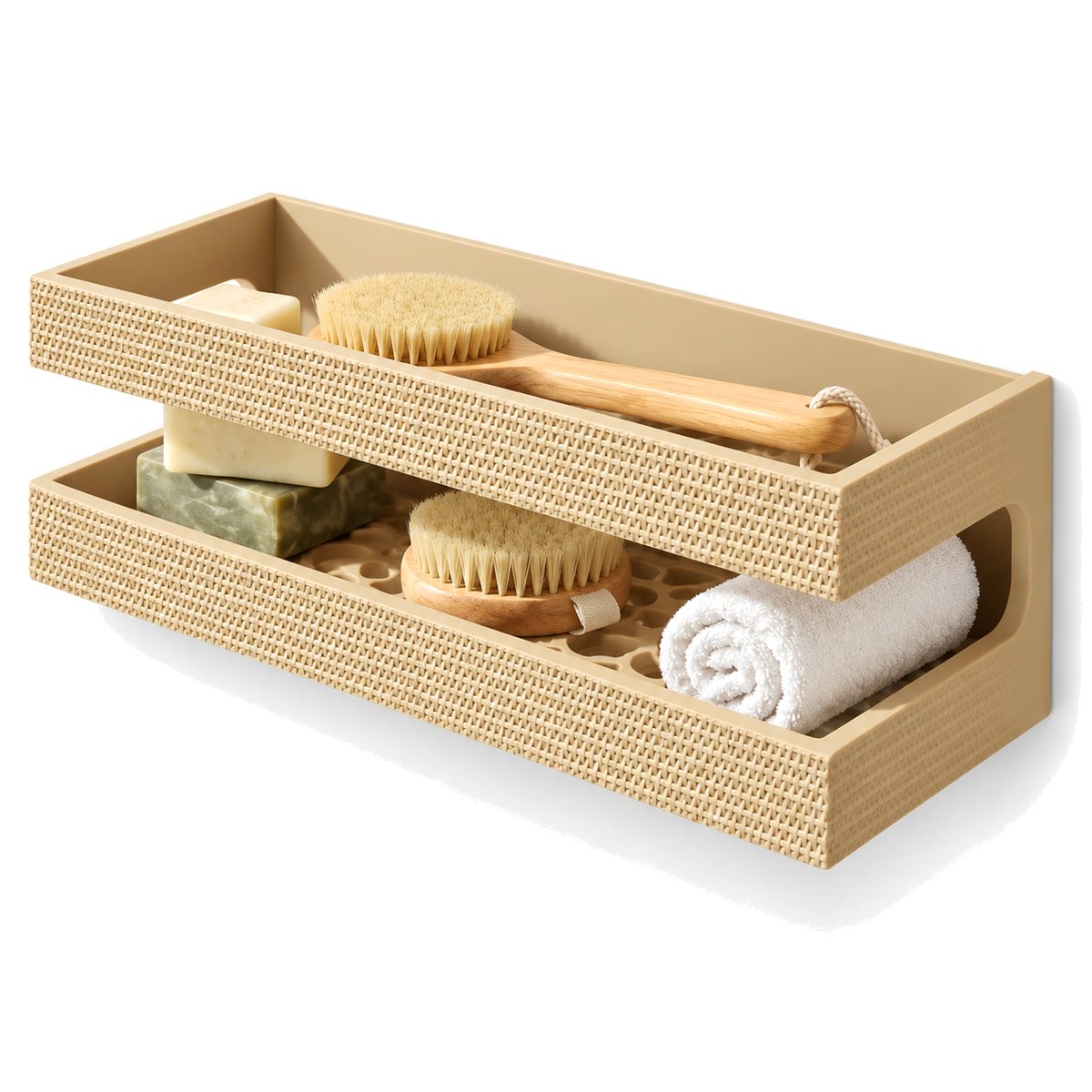 Organizador de ducha de 2 niveles texturizado