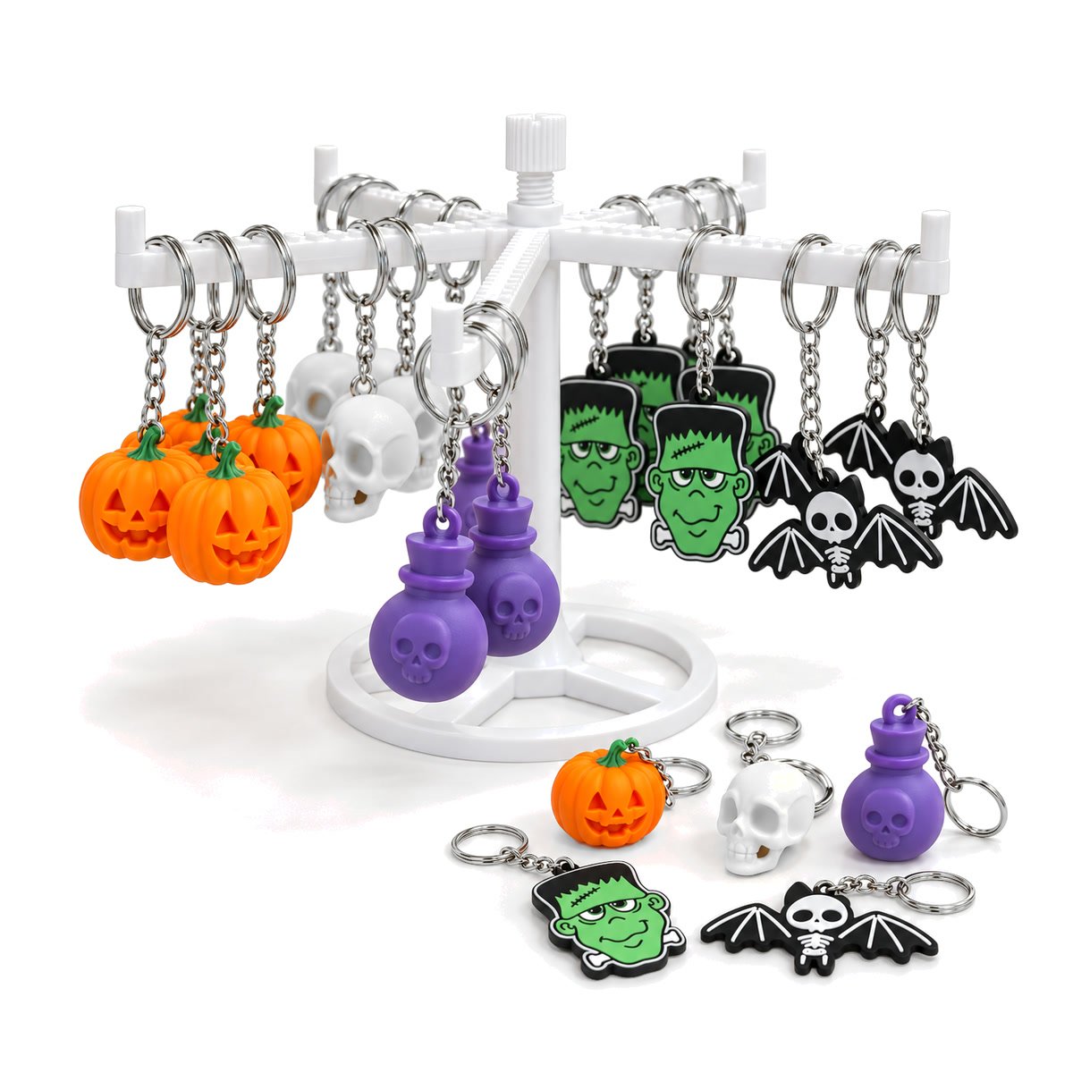 Llaveros Halloween Pack x50 + Exhibidor de Regalo - foto 1