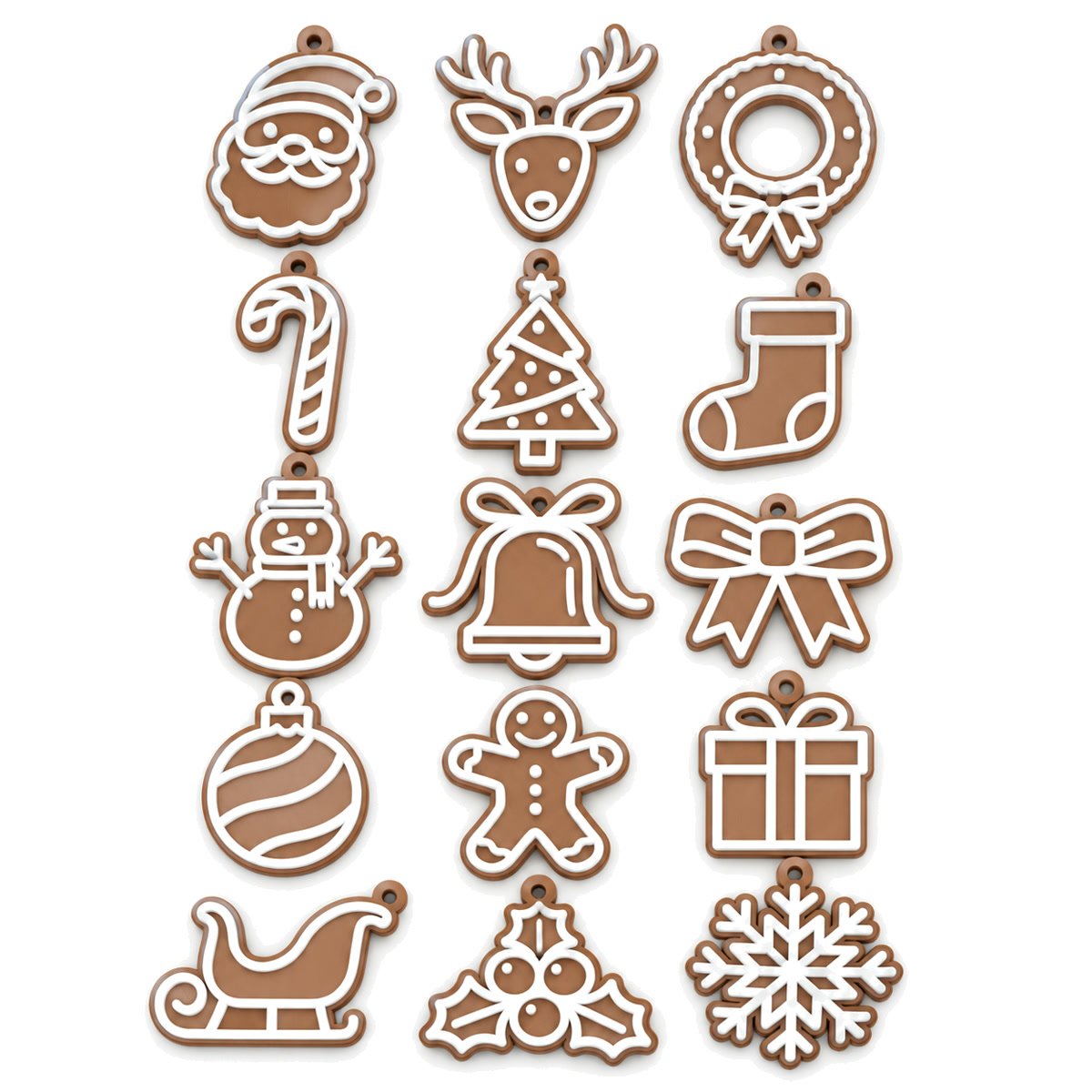 Set 15 Adornos Navideños para Árbol Galletita de Jengibre - foto 2