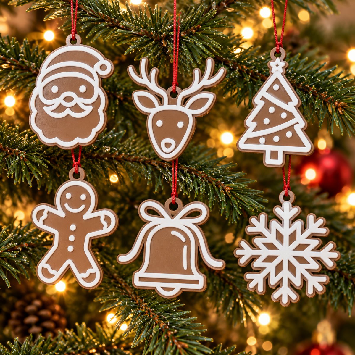 Set 15 Adornos Navideños para Árbol Galletita de Jengibre - foto 3