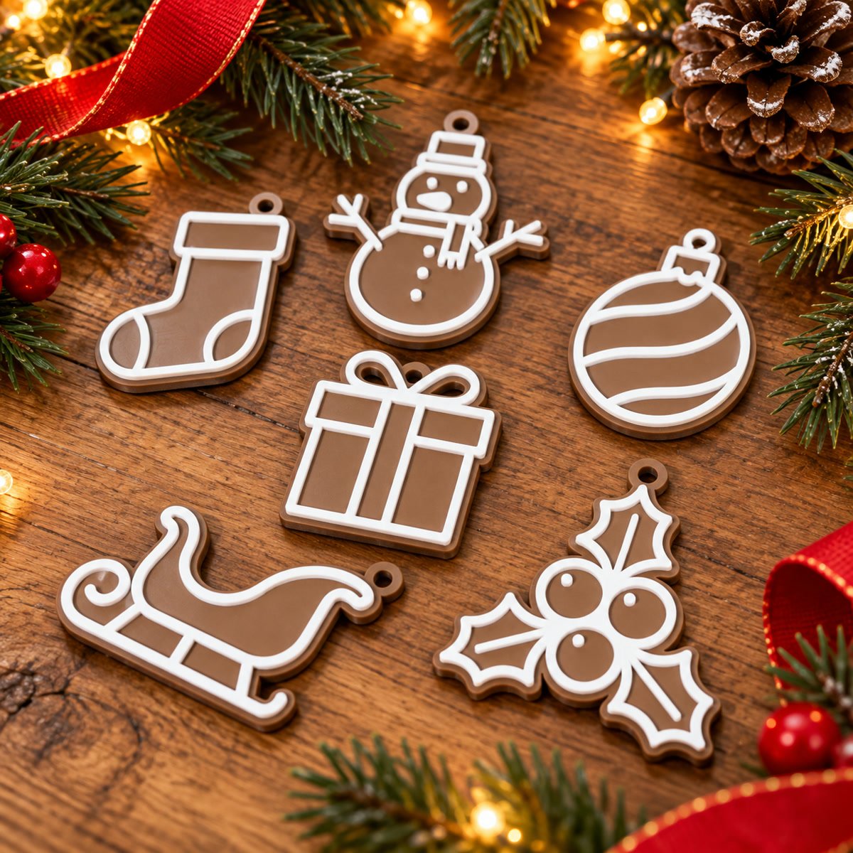 Set 15 Adornos Navideños para Árbol Galletita de Jengibre - foto 5