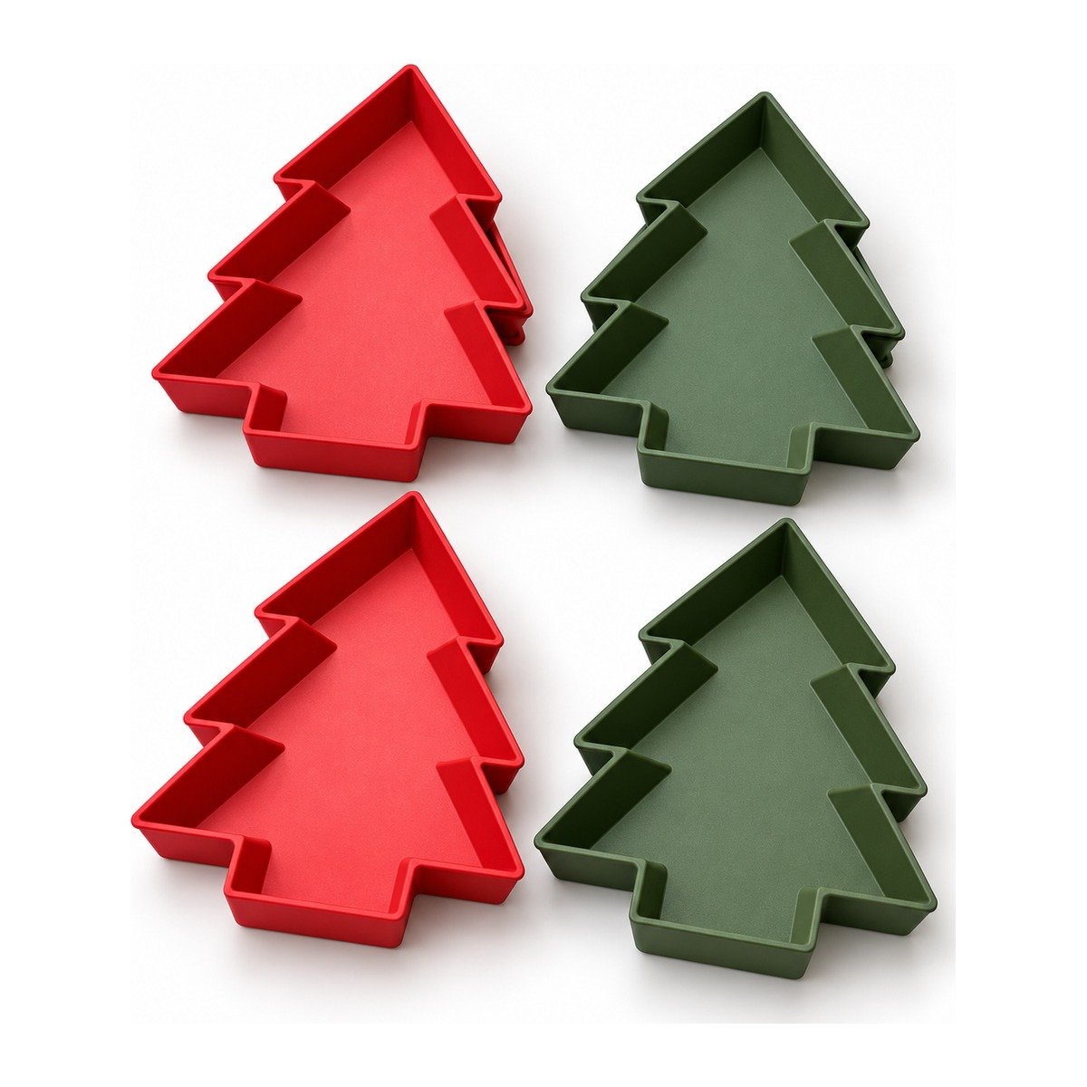 Set 6 Bowls Árbol de Navidad Apilables Rojo y Verde