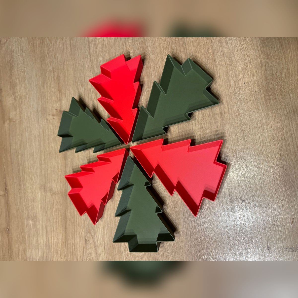 Set 6 Bowls Árbol de Navidad Apilables Rojo y Verde - foto 2