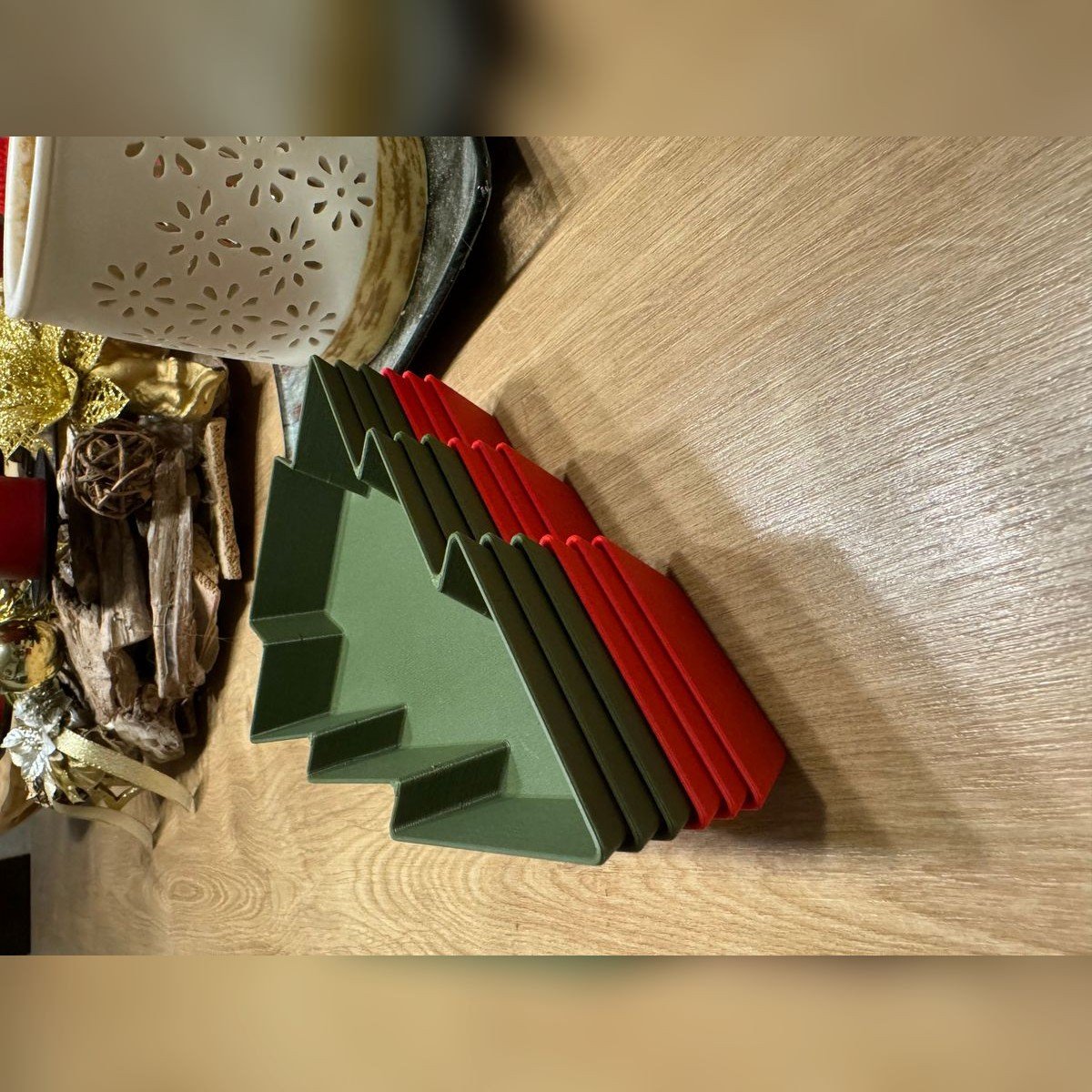 Set 6 Bowls Árbol de Navidad Apilables Rojo y Verde - foto 4