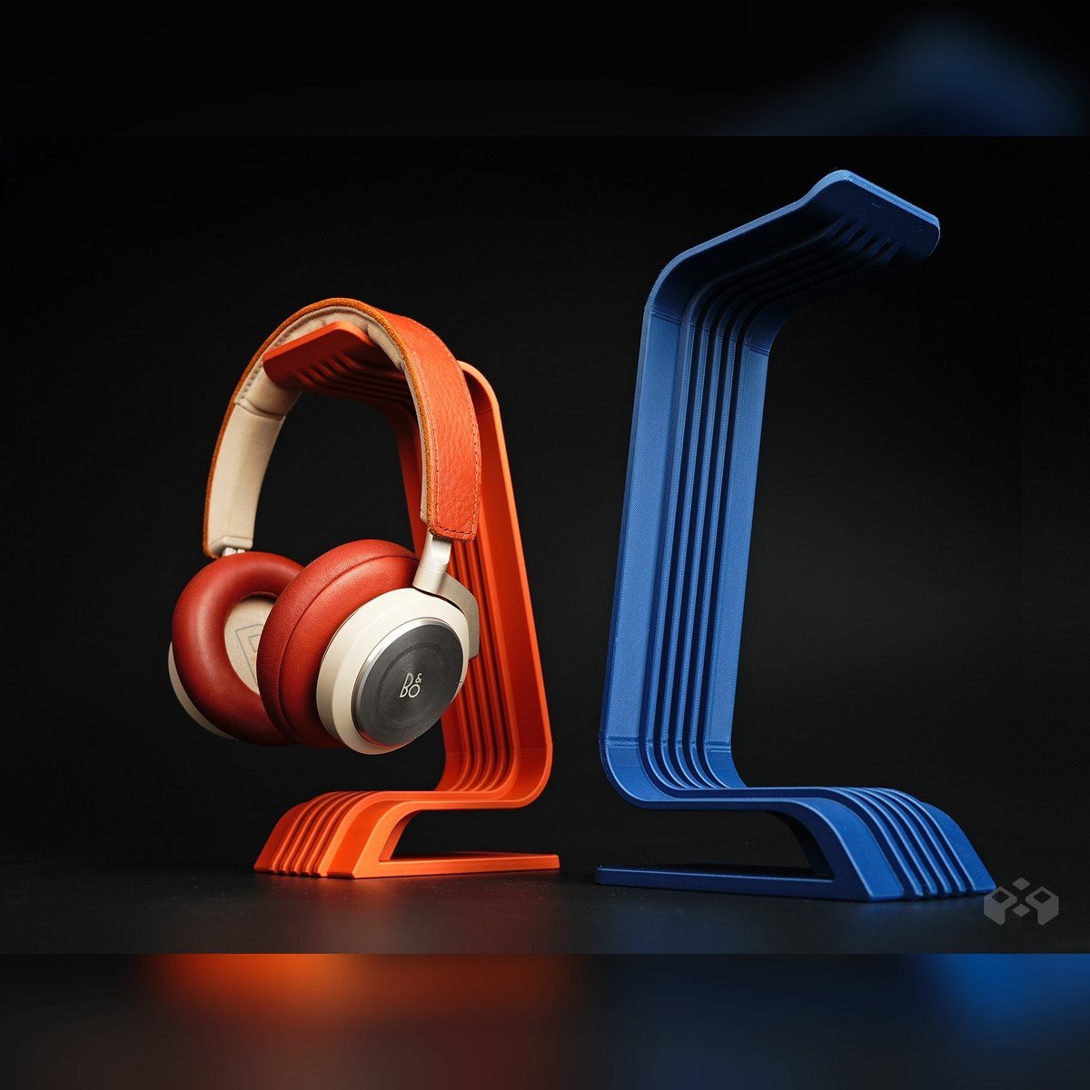 Pack x2 Soporte para Auriculares de Escritorio Onami Naranja y Azul - foto 1
