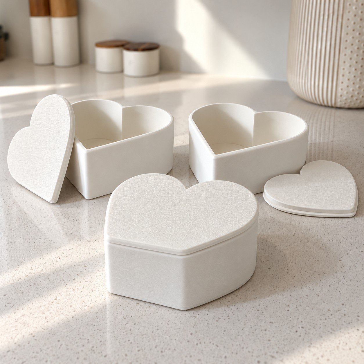 Pack x3 Cajas Corazón con Tapa para Regalo Blancas - foto 2