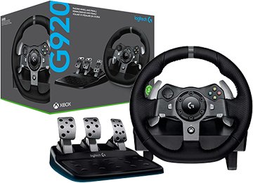 Volante Logitech G920 Giro 900 Grados Antideslizante Calibracion Automatica Volante 270x260x278mm 2.25kg Pedales 167x428.5x311mm 3.1kg Xbox Series X S Xbox One Pc Incluye Trafo 24v 1.75a