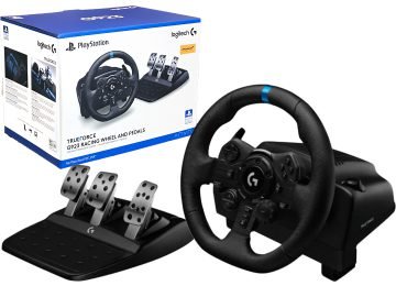 Volante Logitech G923 Giro 900 Grados Antideslizante Calibracion Automatica Volante 270x260x278mm 2.25kg Pedales 167x428.5x311mm 3.1kg Incluye Trafo 24v 1.75a Para Pc Ps4 Y Ps5