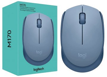 Mouse Logitech M170 Incluye Pila Aa Inalambrico Azul Con Gris Tipo Celeste Cemento