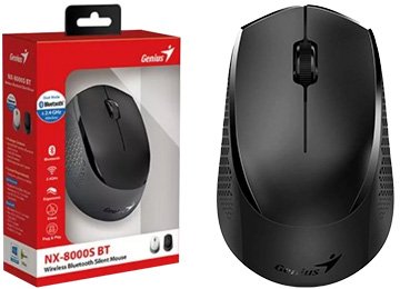 Mouse Genius Nx-8000s Bt 2 En 1 Inalabrico 2.4ghz + Bluetooth 5.3 Negro