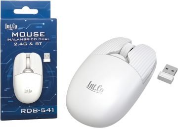 Mouse Intco Rdb-541 2 En 1 Bluetooth + 2.4ghz Inalambrico Hasta 1600dpi Negro - Usa Pila 1xaa No Incluida