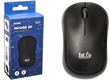 Mouse Intco Rdb-500 3 Botones Hasta 1200dpi Usa 2xaaa No Incluidas 2.4ghz Inalambrico Dimensiones 100x6x3.9cm Negro