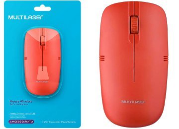 Mouse Multilaser Mo289 1200dpi Inalambrico Usa 2xaaa Pila No Incluidas Rojo