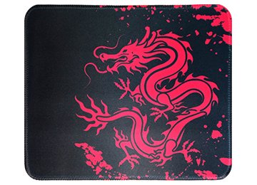 Pad Mouse Jng Small Dragon Rojo 21x26cm 210x260x2mm Antideslizante Bordes Cocidos Negro Con Rojo En Bolsa