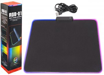 Pad Mouse Rgb-01 Con Luz Neon 7 Modos Configurables Rgb Incluye Cable Micro Usb 1.8mts Formato Speed Bordes Cocidos Dimensiones 35x25x0.4cm