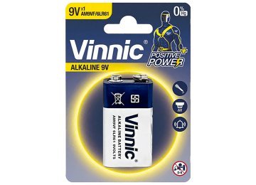 Bateria Alcalina 9v Vinnic Am9vf Dimensiones 26.5x17.5x48.5mm X Unidad
