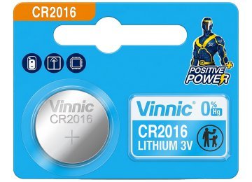 Pila Cr2016 Vinnic 3v Xu. Dimensiones 20.0x1.6mm 2016