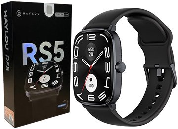 Smartwatch Haylou Rs5 Sensor Cardiaco Movimiento Oxigeno En Sangre Microfono Ip68 150 Modos Deportivos 300mah Bluetooth 5.3 Pantalla 2.01 Pulgadas Negro