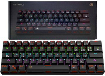 Teclado Netmak Nm-dominate Formato 60 Switch Blue Cable Usb Tipo C Incluido Desmontable Mecanico Retroiluminado Gamer