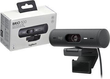 Webcam Logitech Brio 500 4 Mpx 720p 60fps 1080p 30 Fps Full Hd Con Hdr Dual Microfono  Auto Correccion De Iluminacion Cable Usb Tipo C Inlcuye Adaptador A Usb
