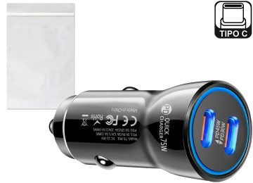 Cargador 12v A 5v 9v 12v 15v 20v 75w 2xusbtipo C Te-p61 Pd30w + Pd45w En Bolsa