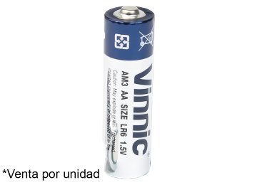 Pila Alcalina Aa Vinnic Precio X Pila Unidad - Plastificada De 4 Pilas Sin Blister De Carton - Venta Por Unidad