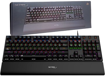 Teclado Netmak Nm-legend 104 Teclas Switch Blue Antighosting 26 Teclas Cable 1.5mts Mecanico Espanol Negro