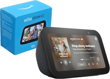 Asistente Virtual Amazon Echo Show 5 3rd Gen Domotica Camara 2mpx Alexa Bluetooth Manos Libres Pantalla 5.5 Pulgadas - Incluye Transformador 15v 1.47a 4.0x1.7mm 22watts Patas Rectas