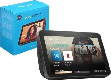 Asistente Virtual Amazon Echo Show 8 2nd Gen Domotica Camara 13mpx Parlantes Estereo Alexa Bluetooth Manos Libres Pantalla 8 Pulgadas Tactil - Incluye Transformador 18v 1.87a 5.5x2.5mm Patas Rectas