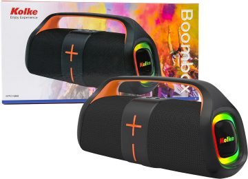 Parlante Kolke Kpm-688 Boombox 40w 1xusb 1xmicrosd 1xjack3.5mm Rgb Tws Fm Bluetooth 5.3 Bateria 3600mah Dimensiones 32.2x11.5x15.5cm Incluye Transformador Y Cable Usb Tipo C
