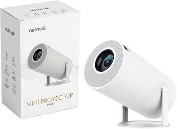 Proyector Netmak Nm-pr300 1gb 8gb Hd 720p 1xhdmi 1xusb Wifi 6 Bluetooth 5.4 Android 14 Proyeccion Hasta 150 Pulgadas Dimensiones 10x10x19cm
